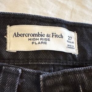 Abercrombie & Fitch Dark Gray High Rise Flare Jeans